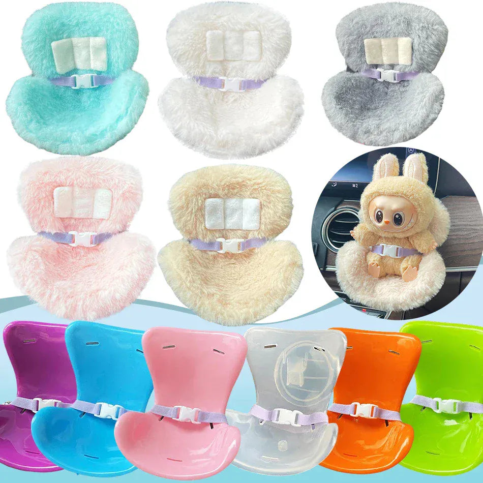 15-17cm Car Doll Seat For Labubu Doll Safety Seat Cute Doll Air Outlet Aromatherapy Decoration Car Interior Labubu Accessories ﻿