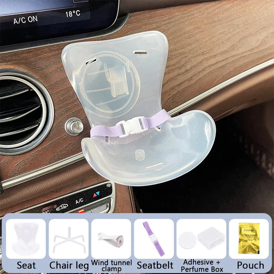 15-17cm Car Doll Seat For Labubu Doll Safety Seat Cute Doll Air Outlet Aromatherapy Decoration Car Interior Labubu Accessories ﻿