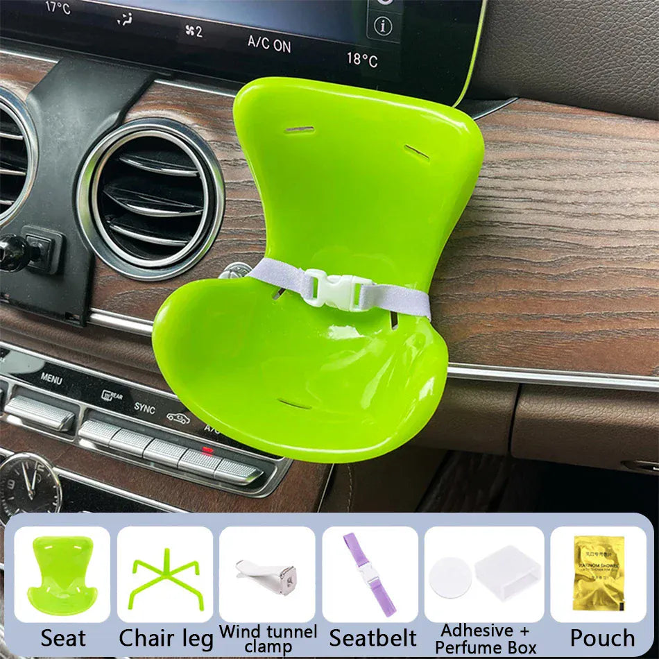 15-17cm Car Doll Seat For Labubu Doll Safety Seat Cute Doll Air Outlet Aromatherapy Decoration Car Interior Labubu Accessories ﻿