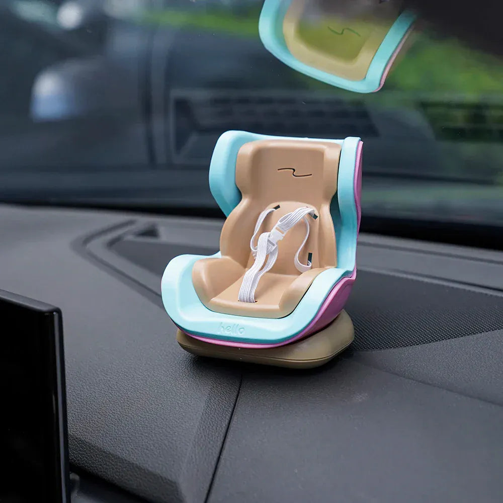 Car Doll Safety Seat 15-17cm Doll Cartoon Seat For Labubu Model Mini Plush Safety Seat Car Interior Accessories Gifts