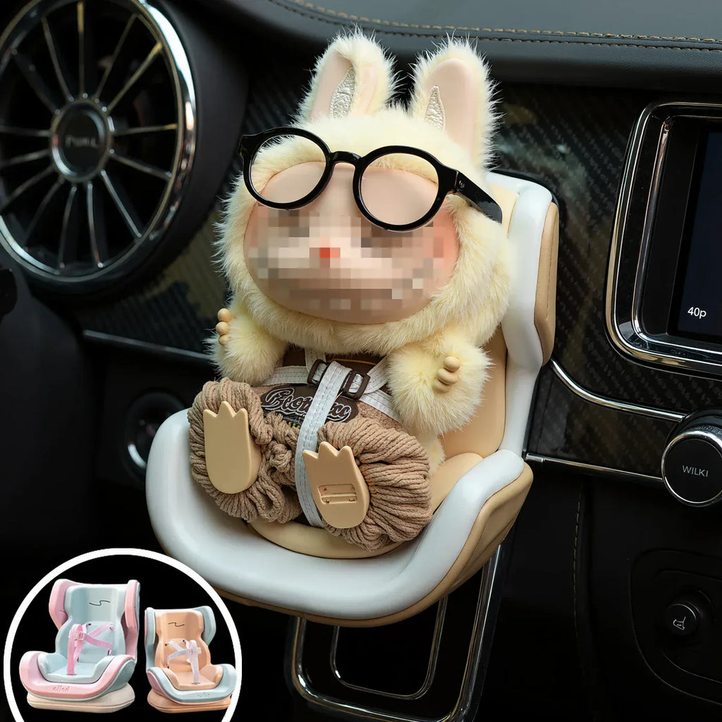 Labubu Car Seat Second Generation Sitting Party Safety Seat Air Outlet Accessories Car dollar storage Gift for Labubu Fan