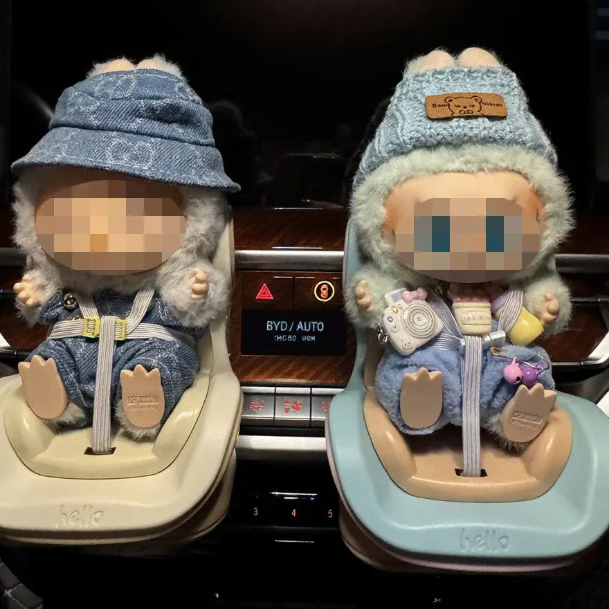 Labubu Car Seat Second Generation Sitting Party Safety Seat Air Outlet Accessories Car dollar storage Gift for Labubu Fan