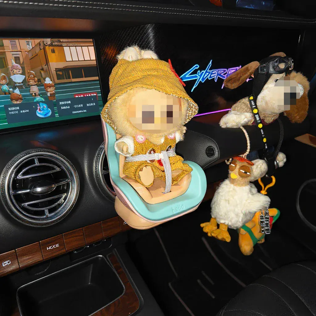 Labubu Car Seat Second Generation Sitting Party Safety Seat Air Outlet Accessories Car dollar storage Gift for Labubu Fan