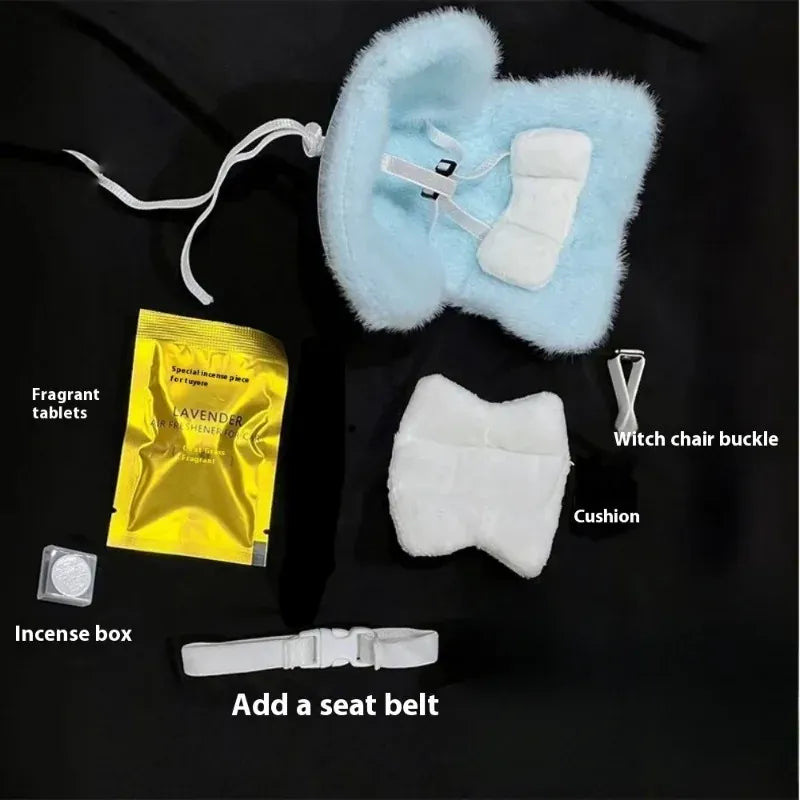 Labubu Plush Car Safety Seat Be Suitable for V1 V2 V3 Labubu Cute Car Air Outlet Decoration Doll Accessories Birthday Gift