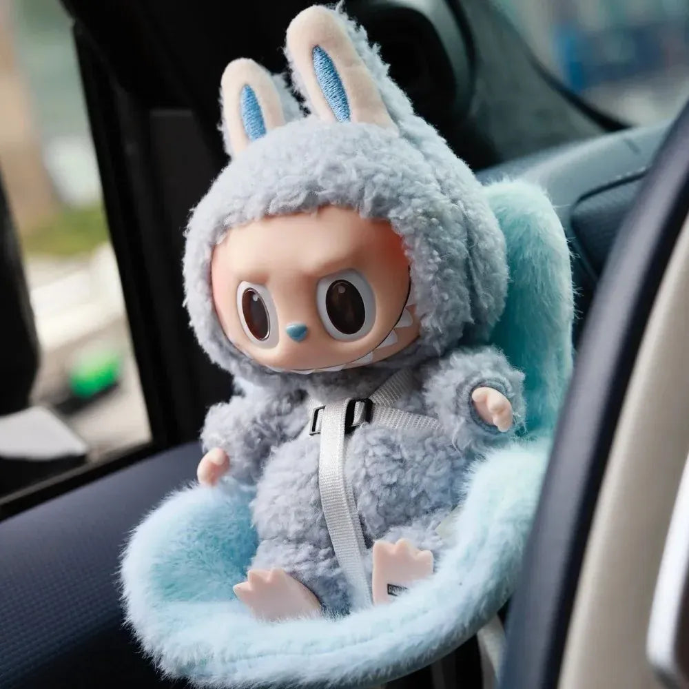 Labubu Plush Car Safety Seat Be Suitable for V1 V2 V3 Labubu Cute Car Air Outlet Decoration Doll Accessories Birthday Gift
