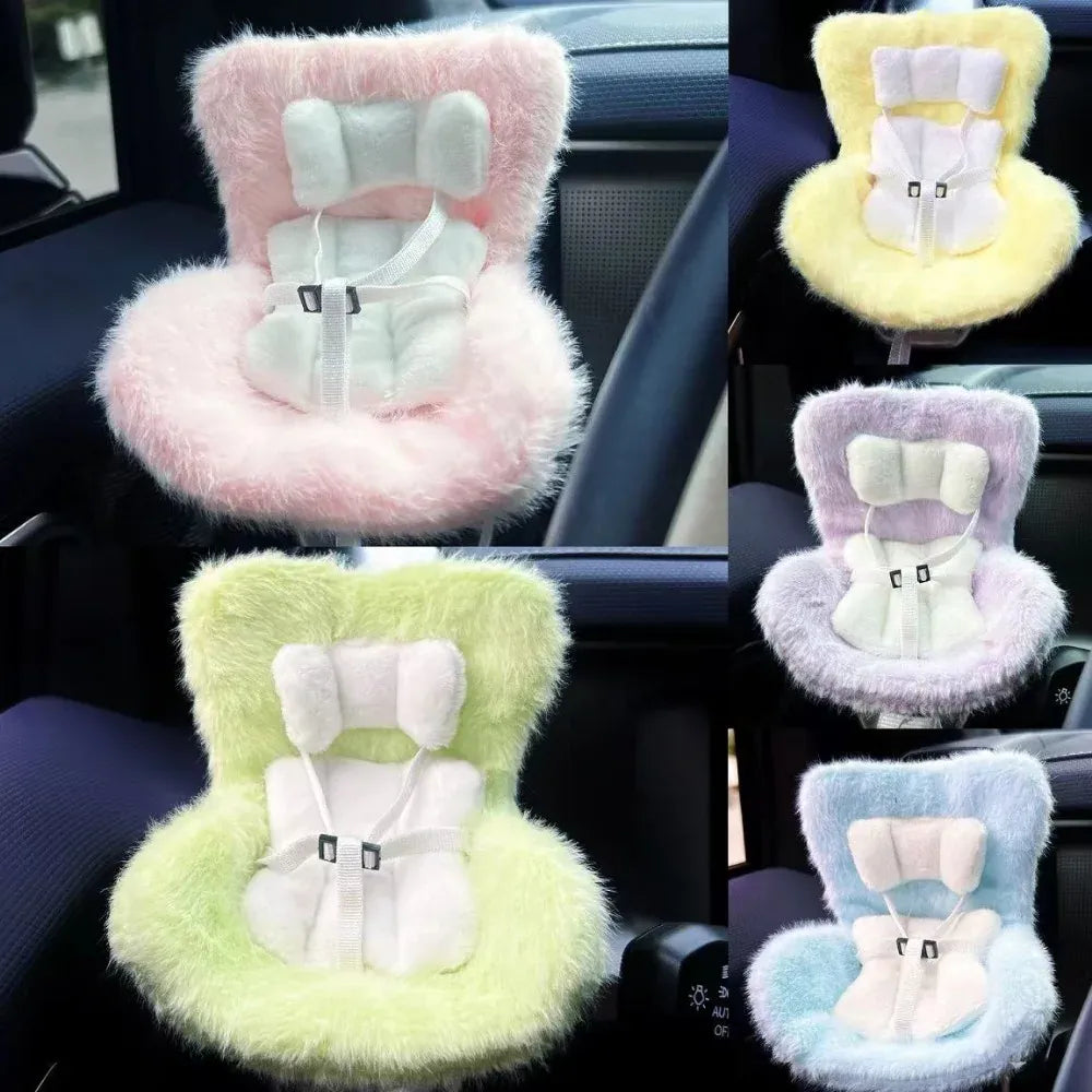 Labubu Plush Car Safety Seat Be Suitable for V1 V2 V3 Labubu Cute Car Air Outlet Decoration Doll Accessories Birthday Gift