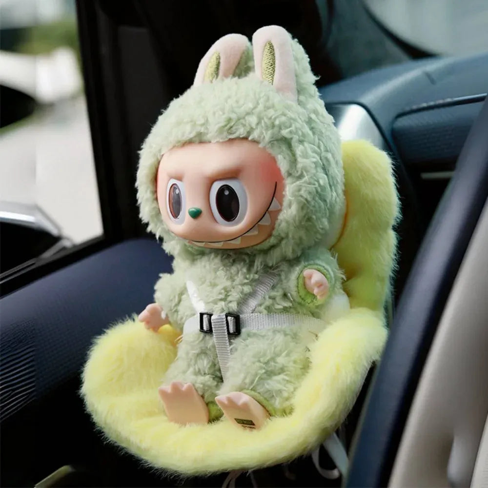 Labubu Plush Car Safety Seat Be Suitable for V1 V2 V3 Labubu Cute Car Air Outlet Decoration Doll Accessories Birthday Gift