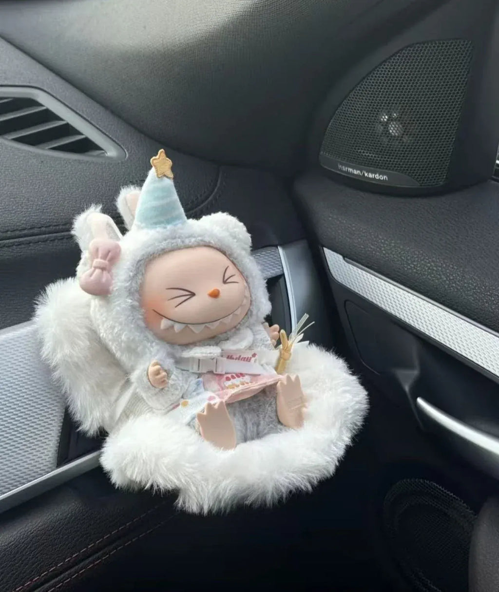 Labubu Plush Car Safety Seat Be Suitable for V1 V2 V3 Labubu Cute Car Air Outlet Decoration Doll Accessories Birthday Gift