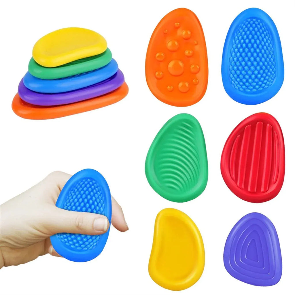 Sensory Worry Stones - 6 Pack Fidget Toys for Anxiety, Autism & ADHD R ...