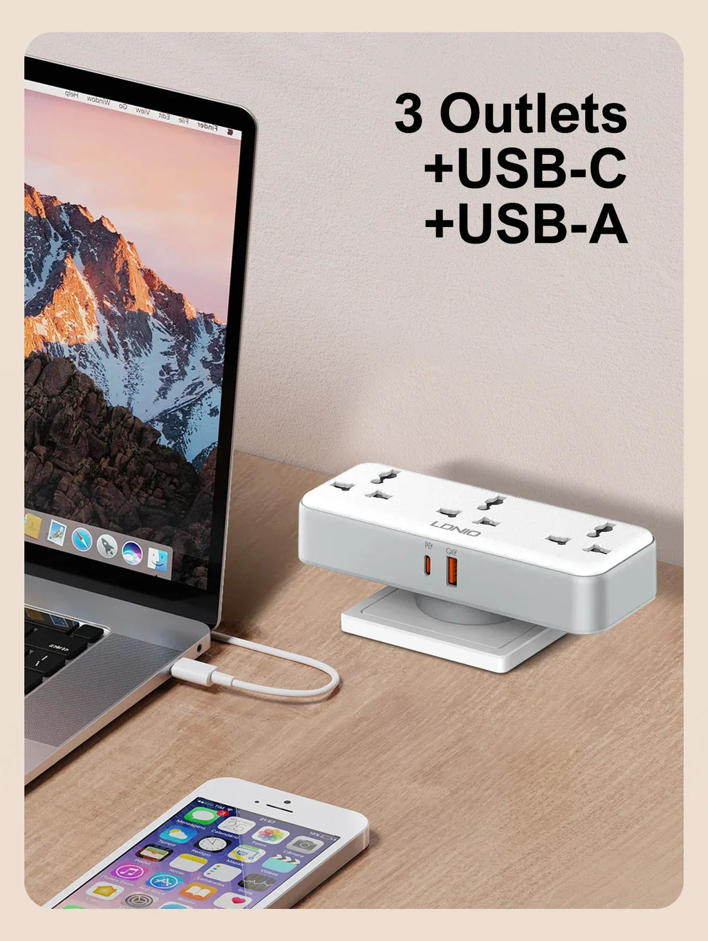 US UK EU Plug Outlet 3 Sockets Multitap Wall Power Strip – Charm Curve ...